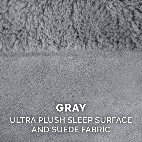 Furhaven Plush & Suede Sofa-Style Replacement Dog Bed Cover, Jumbo Plus (XX-Large) - Gray, Machine Washable