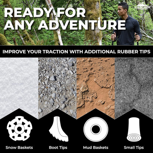 Lightweight Aluminum Trekking Poles with Extended Grip - Ultimate Hiking Gear