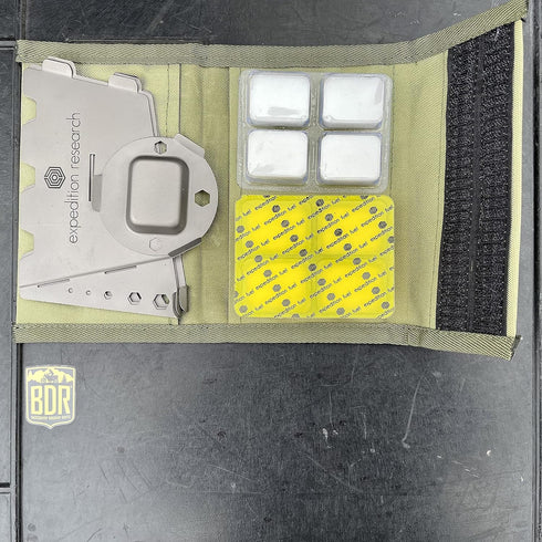 Titanium Solid Fuel Stove with Integrated Wind Shield