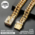 Dog Chain Collar Walking Metal Chain with Secure Buckle, Gold Cuban Link Heavy Duty for Medium Dogs (16MM, 16")