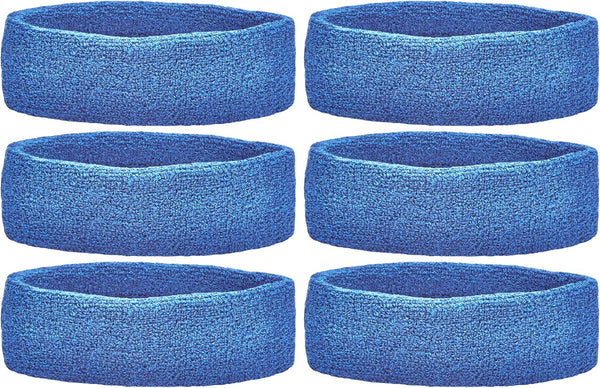 Unique Sports Team Headbands, Pack of 6, Blue