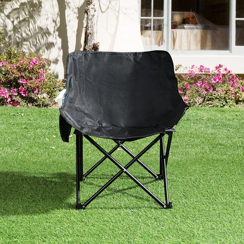 2 Pack Folding Camping Chairs: Portable Outdoor Seating for Couples & Adults - Lightweight Comfort with Side Pockets
