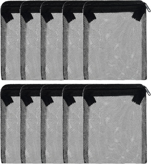 ALEGI 10 pcs Reusable Aquarium Filter Media Bags with Zipper, Mesh for Filter Media (6" x 5")