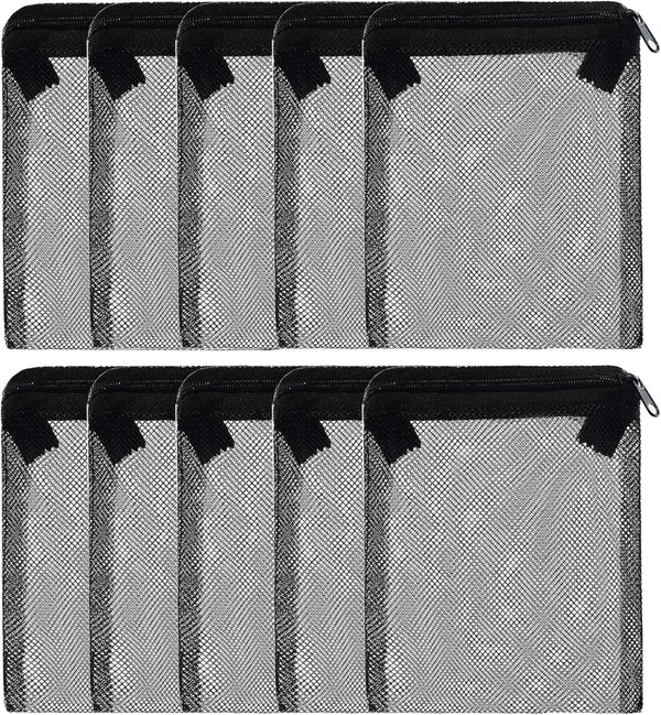 ALEGI 10 pcs Reusable Aquarium Filter Media Bags with Zipper, Mesh for Filter Media (6" x 5")