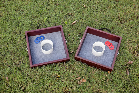 TRIUMPH SPORTS USA Premium Washer Toss Game, Includes 2 Felt-Lined Washer Boxes and Steel Washers, Brown