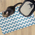 Fresh Kitty Durable XL Jumbo Foam Litter Mat - Phthalate and BPA Free, Water Resistant, Easy Clean, Chevron, Blue/White