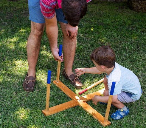 Giant Ring Toss Game with Soft-Touch Rings and Wood Target
