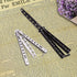 Moon Boat 2PCS Butterfly Knife Trainning Practice Comb Unsharpened Blade Black Silver by Moon Boat