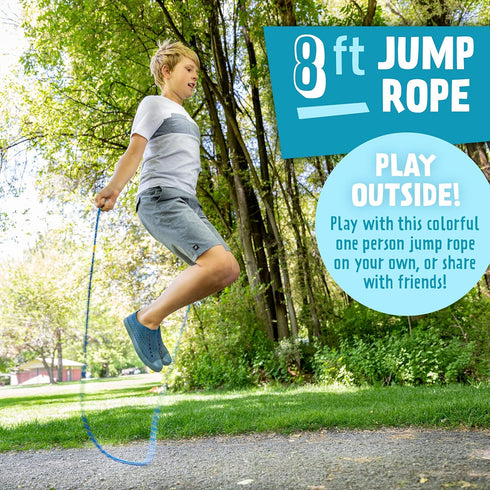 Just Jump It 8' Foot Single Jump Rope for Kids, Women, and Men - Active Outdoor Fitness Equipment