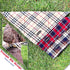 Soft Washable Plaid Bandanas for Dogs and Cats, Adjustable Triangle Bib Scarfs for Boy Girl Dogs (Brown&Blue)