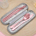 Portable Stainless Steel Flatware Set, Travel Camping Cutlery with Waterproof Case, Pink, Portable Utensil Dinnerware