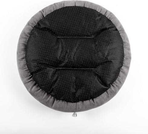 Love's cabin Round Donut Cat and Dog Cushion Bed, 20in Anti-Slip & Water-Resistant Bed, Washable Luxury Gray