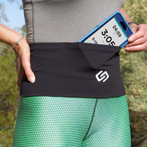 Sporteer VersaMax Running Belt, Travel Waist Pack - Large Security Pockets for Smartphones, Money, Passport