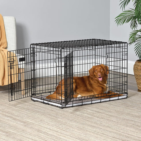 MidWest Homes for Pets Quiet Time Reversible Crate Pan Cover 36' in Mushroom Diamond/Fleece