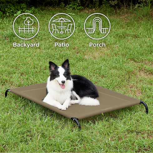 Bedsure Large Elevated Cooling Outdoor Dog Bed, Raised Cots for Large Dogs, Portable Indoor & Outdoor Hammock Bed,