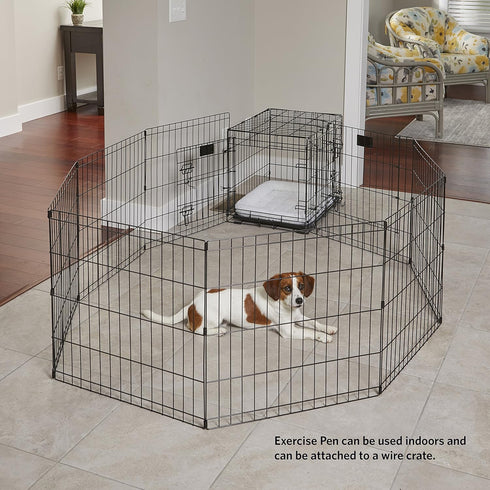 MidWest Homes For Pets Foldable Metal Dog Exercise Pen / Pet Playpen, 24'W x 30'H