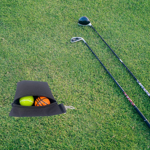 Golf Tee Pouch | Pack of 2 Golf Tee Bag | 5.24 X 6.42 Inch Zipper Golf Accessory Bag with Clip | Golf Bag Accessories