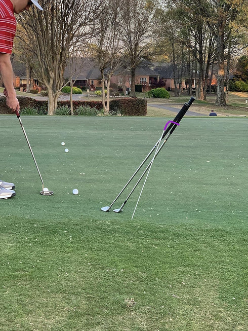 V-Shaped Golf Club Stand, Durable Stainless Steel, Keeps Clubs Clean, Dry & Visible, Easy to Carry Holder