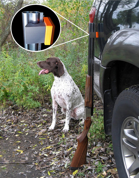 Peregrine Field Gear Magnet Gun Caddy for Vehicle - Safe for Up to 12 ga - Orange & Grey