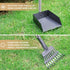Set, Heeyoo Dog Pooper Scooper, Dog Poop Tray and Rake Pet Waste Removal Scoop with Long Adjustable Sectional Stainless