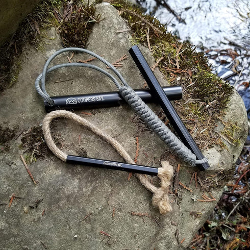 Hexalite Ferro Rod and FireWick Tinder Kit, X-Large 1/2" x 6" Long Hex Ferro Rod, Complete Fire Starter Tool