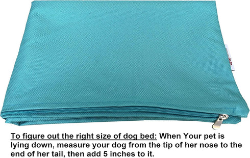 Do It Yourself DIY Pet Bed Pillow Duvet Cover for Medium 37"X29" Dog or Cat, Vibrant Peacock Blue - Cover only