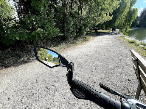 Hafny Bar End Bike Mirror HF-M900LS-FR08, Left Side Silver Glass