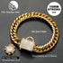 Gold Chain Dog Collar with Zirconia Locking - 18K Stainless Steel Heavy Duty Metal Puppy Bling Necklace (16mm, 14")