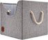 Dog Toy Box, Foldable Cube Storage Bin with Cutout Window, Stylish Earth Tone Design, 12x12x11.25 inch