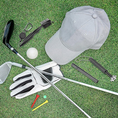 Skylety 3 Pieces Golf Club Groove Sharpener, Retractable Brush and 6-Head Re-Grooving Tool