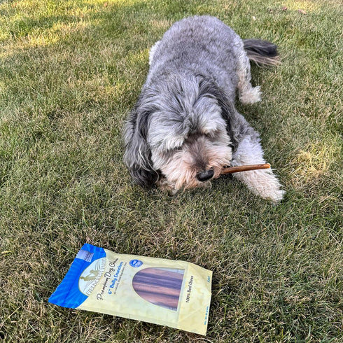 Fieldcrest Farms 6-Inch 2040 lbs, 6 Count Bully Crunchers Beef Hide Dog Chews, Single Ingredient Bully Stick
