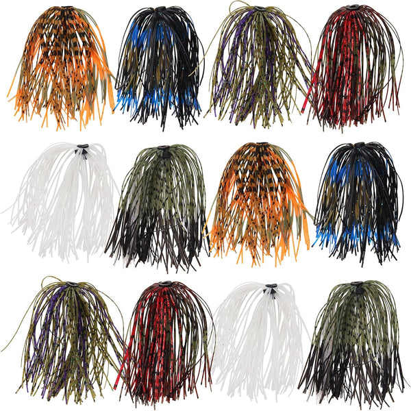 OROOTL Silicone Jig Skirts, Spinnerbait Skirt Replacement for Bass Fishing Lures