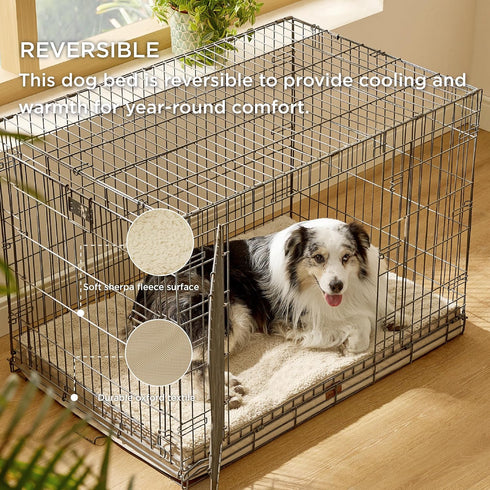 Bedsure Extra Large Orthopedic Dog Crate Bed - Waterproof Dog Bed with Removable Washable Cover, Khaki