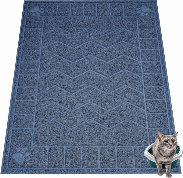 Motsamla Cat Litter Mat, Litter Trapping Mat Soft on Kitty Paws, 47" x
