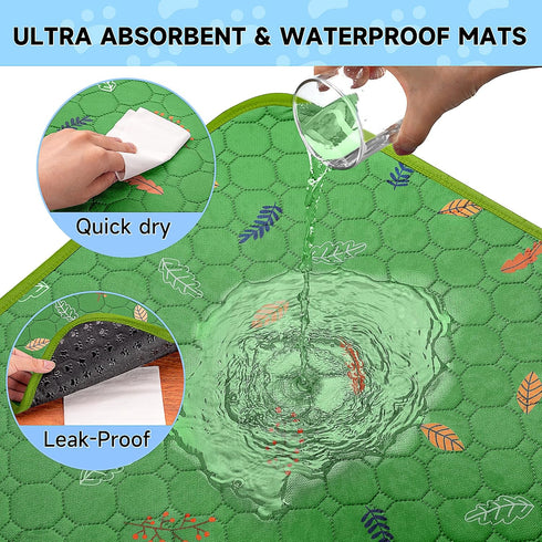 2-Pack 36" 72" Sunheir Extra Large Reusable Dog Mat for Floor, Dog Playpen, Non-Slip Waterproof Super Absorbent