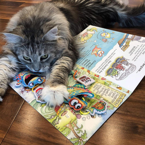 3 FUZZU Fast Food Cat Storybook | Interactive Cat Toy | Cat Activity Toy | Cat Game Board | Colorful Storybook |