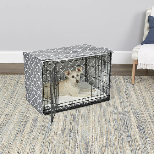 New World Pet Products Light Gray Dog Crate Cover with Teflon Fabric Protector, Fits Midwest 30-Inch Dog Crates,