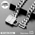 PRADOG Chain Dog Collar with Zirconia Locking 12mm High Polished Cuban Link Chain Metal Stainless Steel Luxury Dog