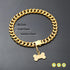 Walking Collar with Dog Tag Design, Secure Buckle Cuban Link Chain Heavy Duty Chew Proof for Medium Large Dogs