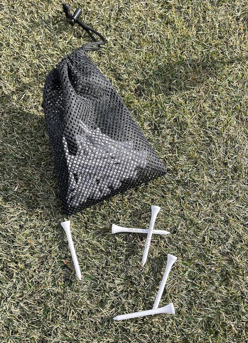 Funny Personalized White Talk Birdie to Me Golf Tees with Black Mesh Bag, 70 mm, 35 Count, Fun Golf Accessory