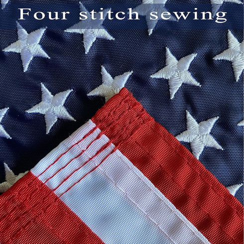 WDGG American Flag for Boat, 12x18 inches with 4 Heavy Duty Clips, Embroidered Stars and Brass Grommets