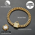 Chain Dog Collar with Zirconia Locking, 12mm 18K Gold Cuban Link Chain, Stainless Steel Luxury Dog Bling Necklace