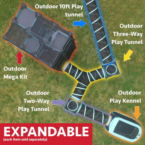 Kitty City Outdoor Catio Mega Kit for Cats, Replacement Parts, and 10' Tunnels