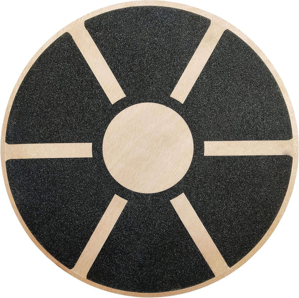 Signature Fitness Non-Slip Wooden Wobble Balance Board - Core Trainer with 360 Rotation for Stability