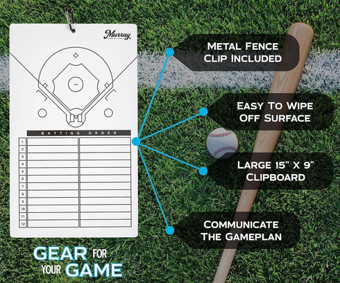 Murray Sporting Goods Dry Erase Coaches Clipboard, Double-Sided Dry Erase White Board