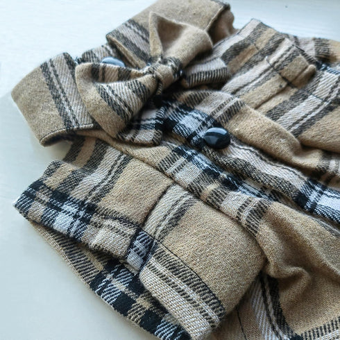Soft Casual Dog Plaid Shirt, Gentle Western Pet Clothes, Cotton Dog Shirt with Bow Tie for Wedding, Christmas Costumes
