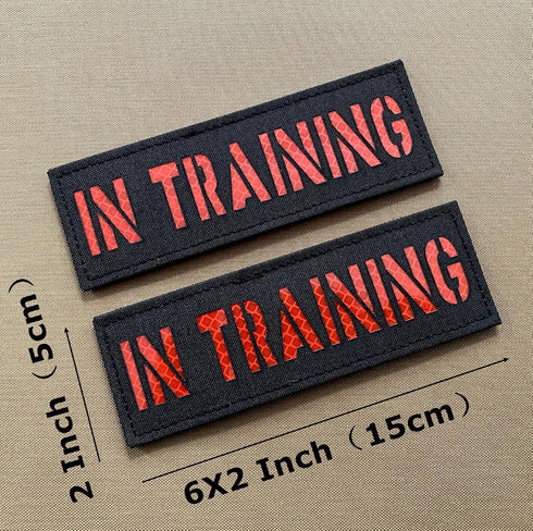 2 Pack Black Red Reflective Tactical Dog Patches Service Dog, in Training, DO NOT PET Tags with Hook and Loop Patches
