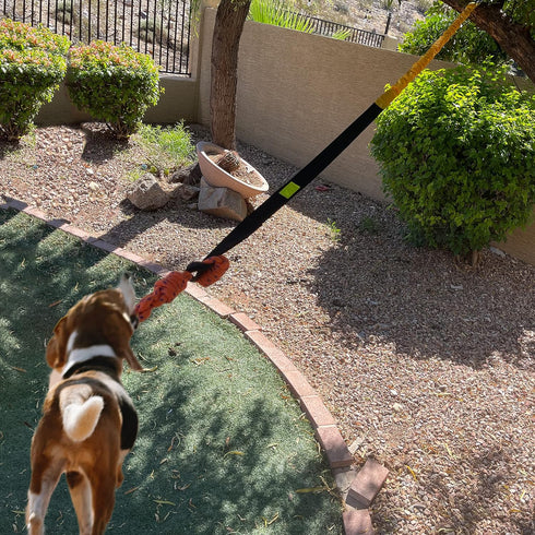 Dog Bungee Toy 20.35 ft - Reinforced Interactive Toy with Two Replacement Rope Toys
