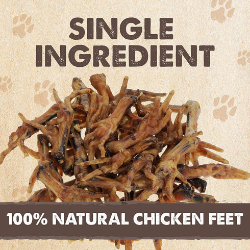 Mighty Paw Naturals Chicken Feet Dog Treats (30 Pack) | 100% Natural Dehydrated Chicken Feet for Dogs