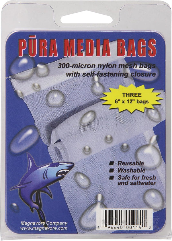 APU00414 3-Pack 300-Micron Media Bags for Aquarium Filter, 6 by 12-Inch